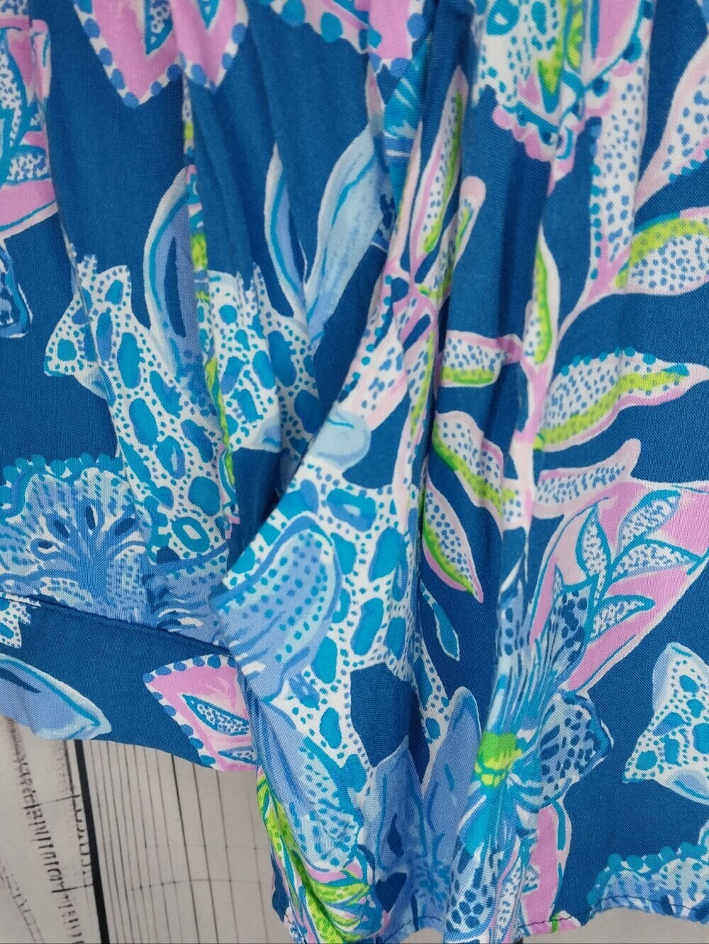 Lilly Pultizer Lillith Floral Popover Resortwear Preppy Tunic In Macaw Blue - Picture 4 of 10